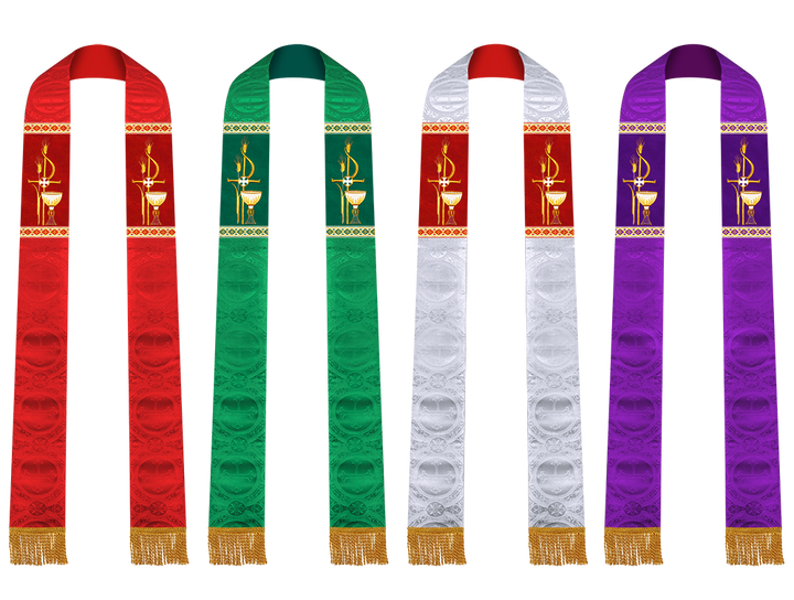 Set of Four Clergy stole with Motif and trims