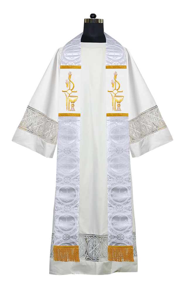 PAX with Chalice Embroidered Clergy Stole