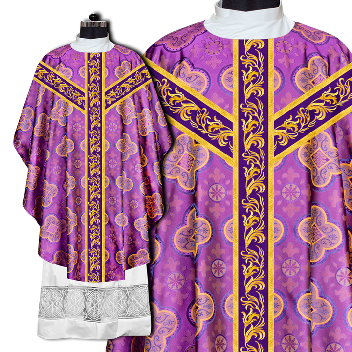 Gothic chasuble Vestment with Embroidered Trims