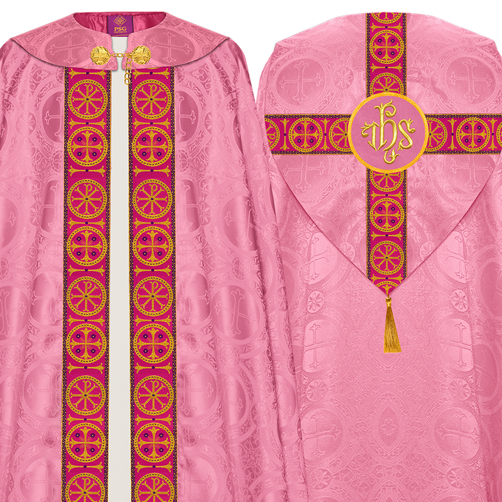 Gothic Cope Vestment with Cross Type Braided Motif