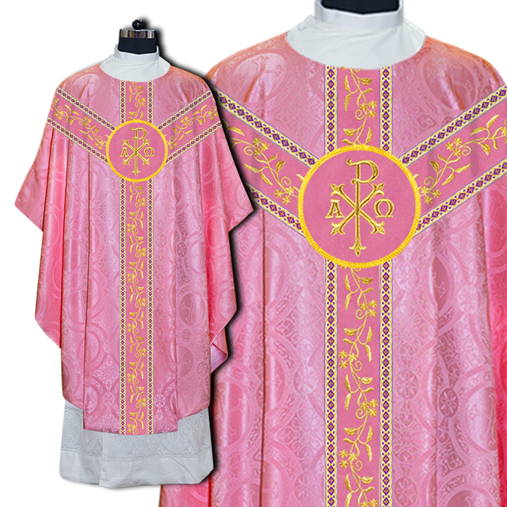 Gothic Chasuble Vestments With Floral Design and Trims