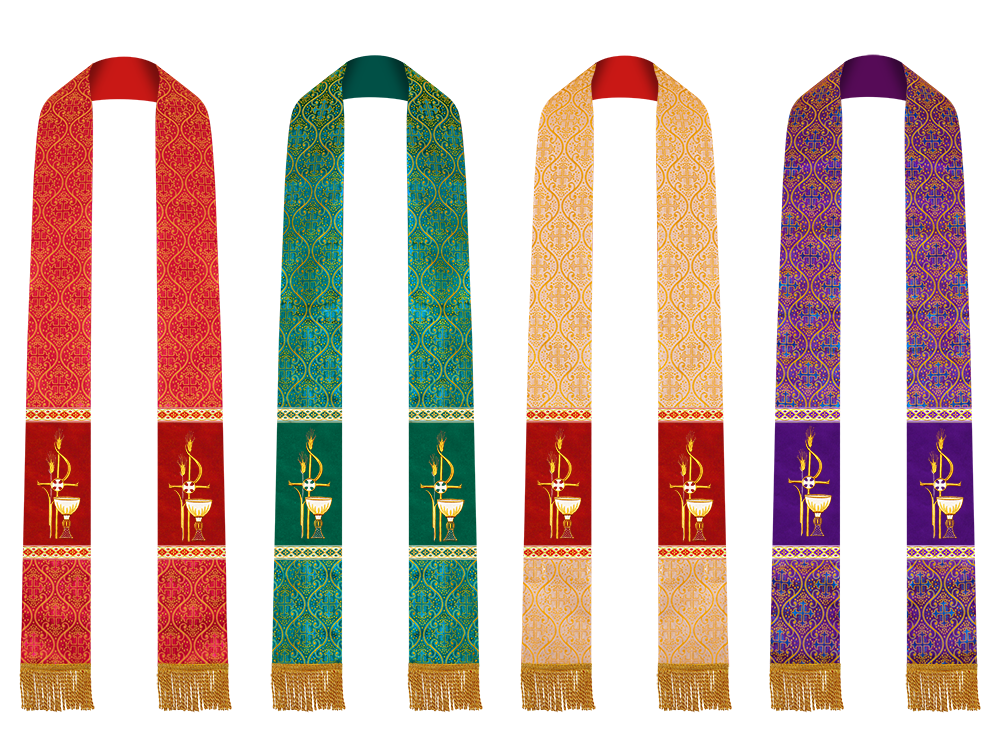 Set of Four Clergy stole with Motif and trims