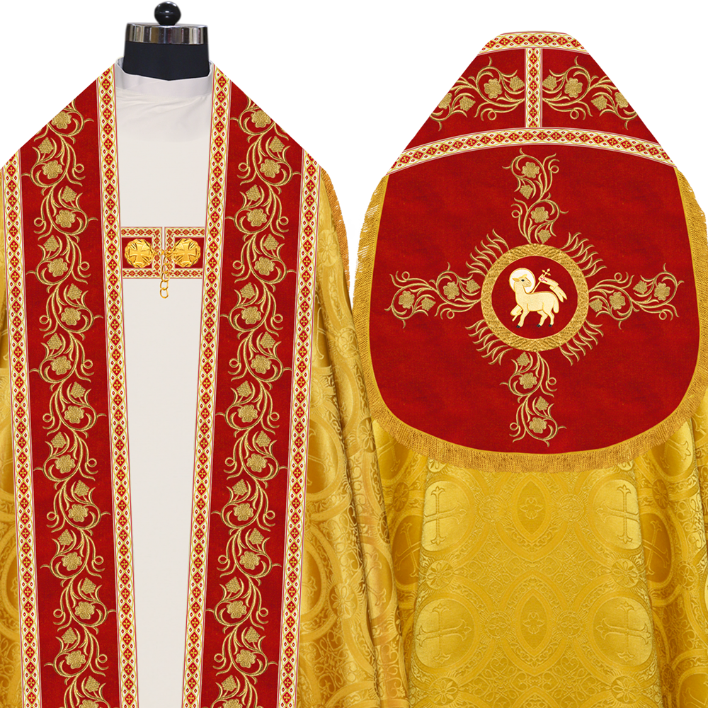 Roman Cope Vestment with Grapes Embroidered trims