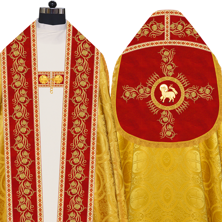 Roman Cope Vestment with Grapes Embroidered trims