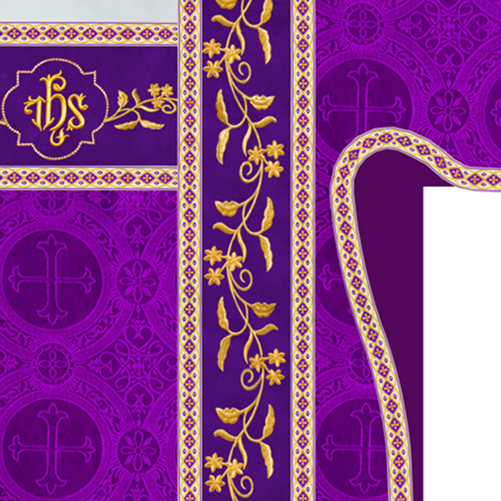 Tunicle Vestment with Adorned Embroidered Trims