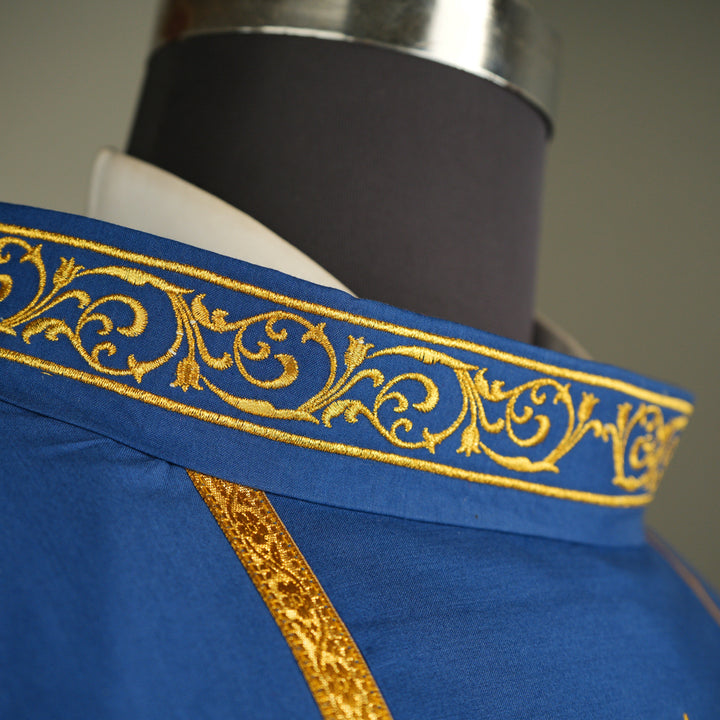 Liturgical Advent Chasuble Depicting Expectant Mary with Stars