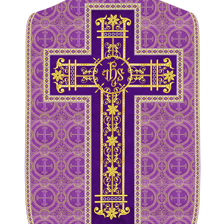 Roman Chasuble Vestment Enhanced With Orphrey and Trims