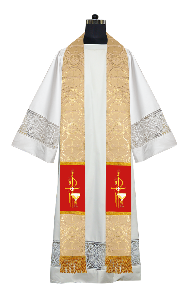 Set of 4 PAX with Chalice Embroidered Priest Stole