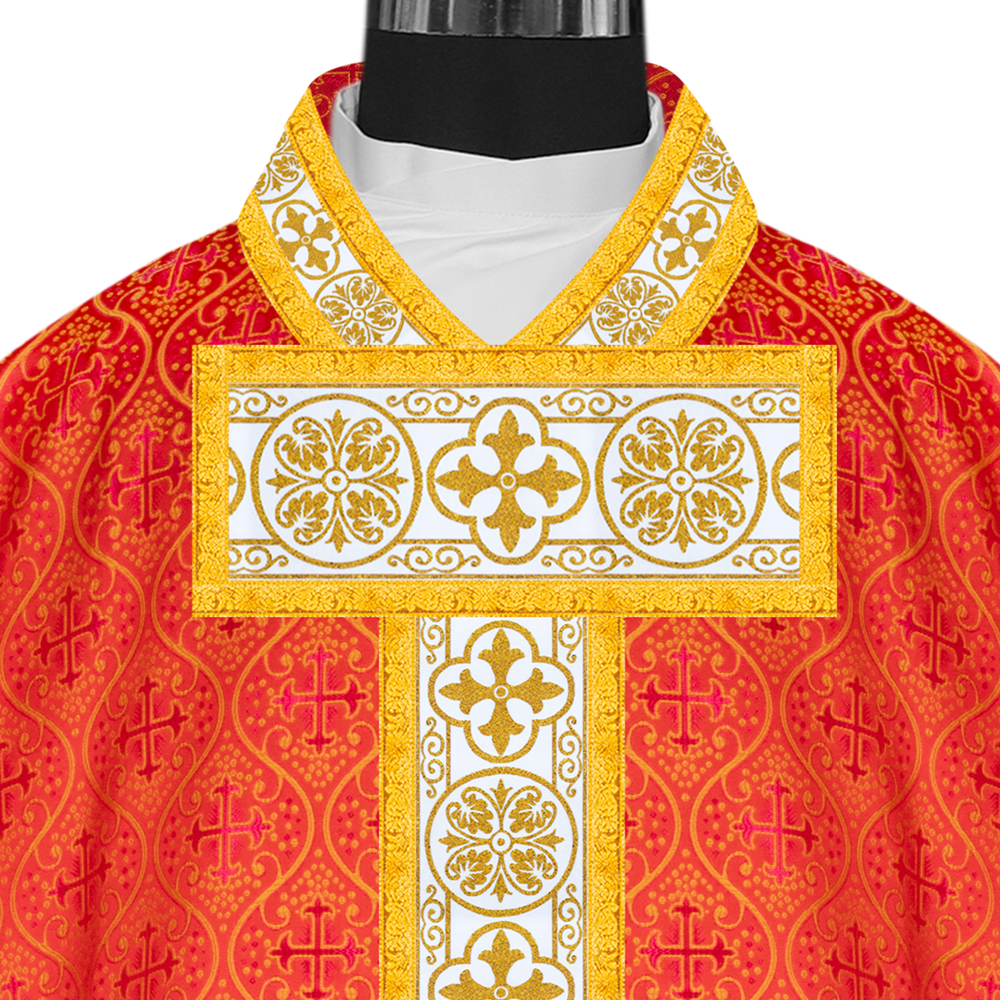 Ornate Gothic Chasuble with Elegant Braided Orphrey