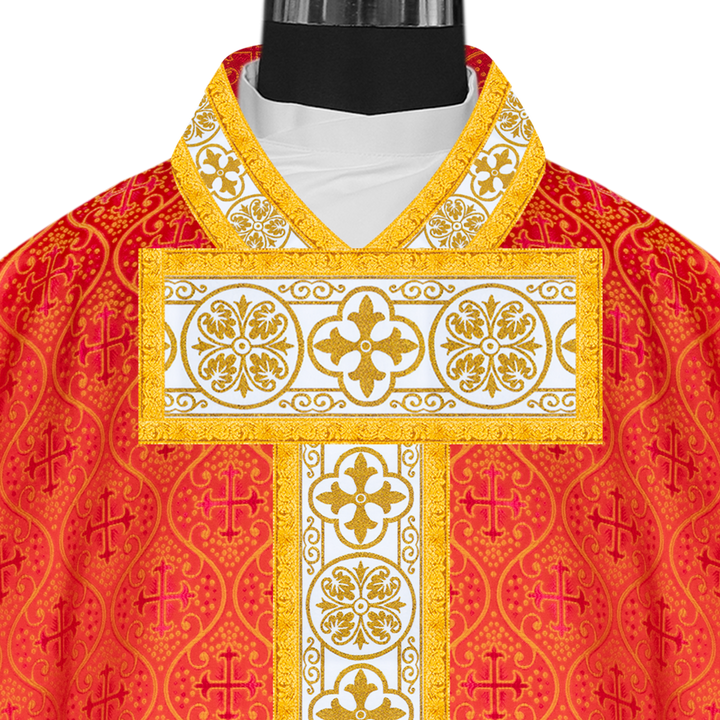 Ornate Gothic Chasuble with Elegant Braided Orphrey