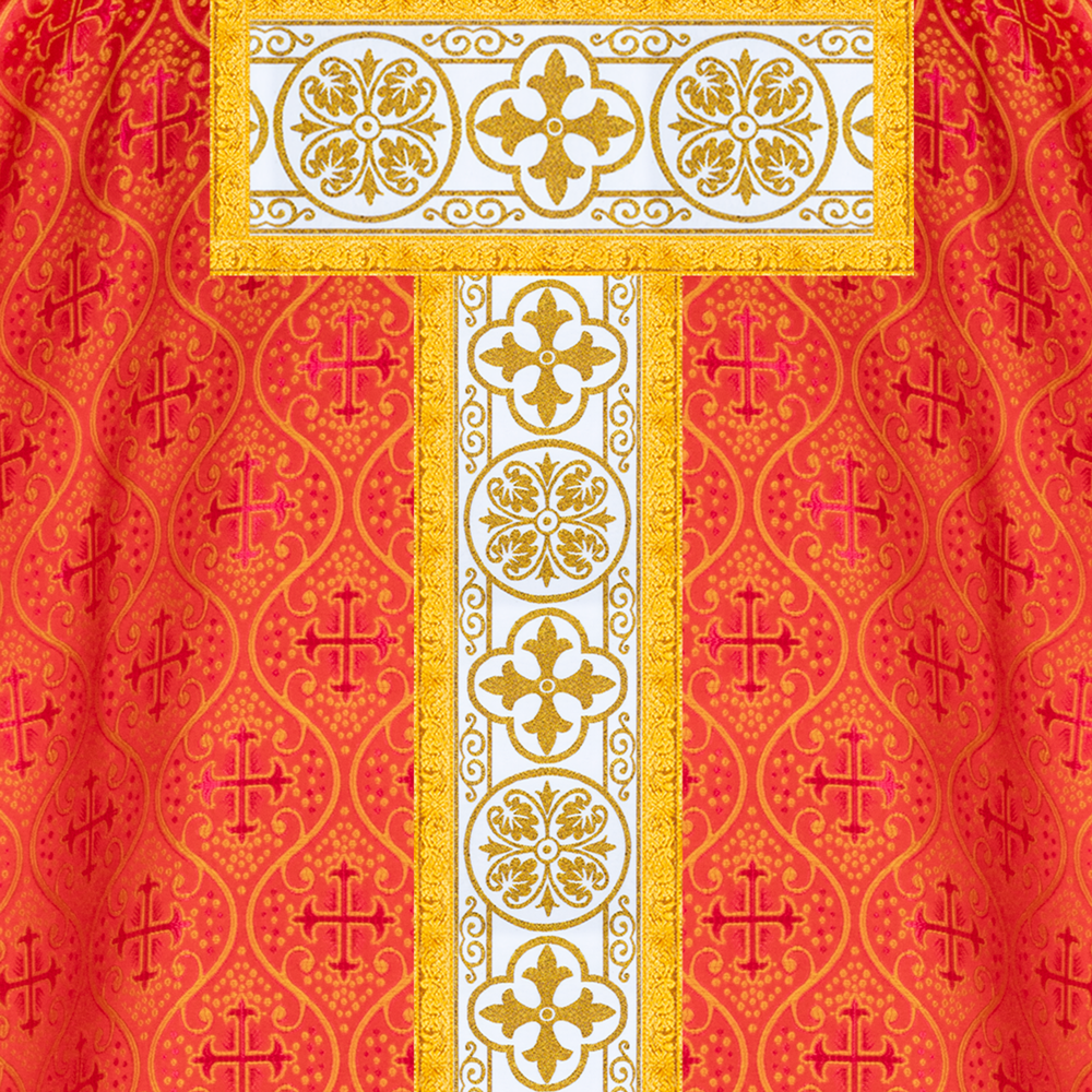 Ornate Gothic Chasuble with Elegant Braided Orphrey