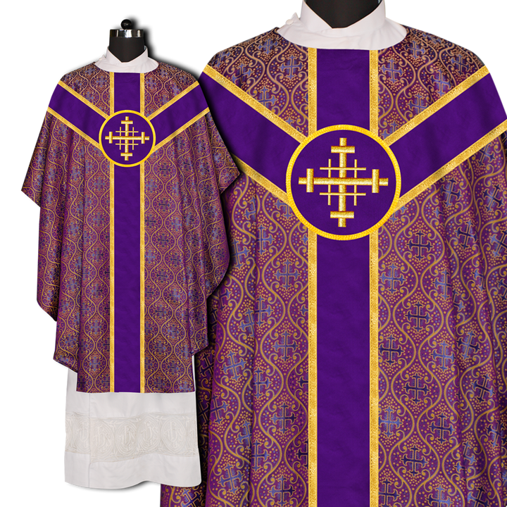 Gothic Chasuble with plain orphrey