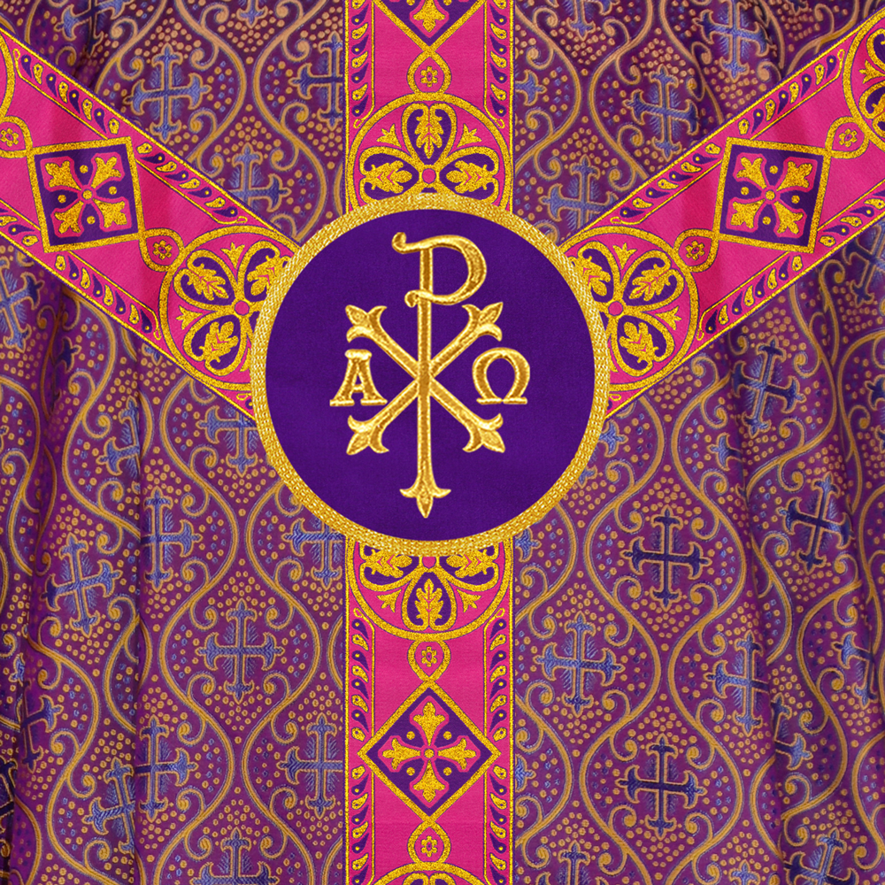 Gothic Chasuble Vestment with Liturgical Motifs