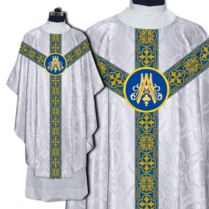 Marian Style Gothic Chasuble with Braided Lace