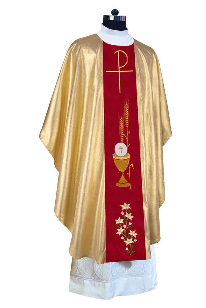 Gothic chasuble adorned with sacred embroidery