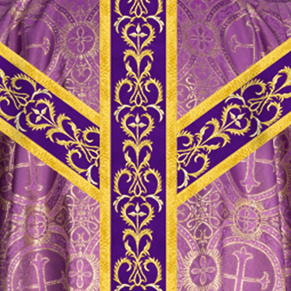 Gothic Chasuble Vestment with Braid Embroidery