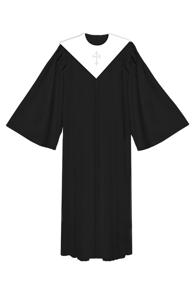 100% Giza Cotton Choir Robe with V - Neckline