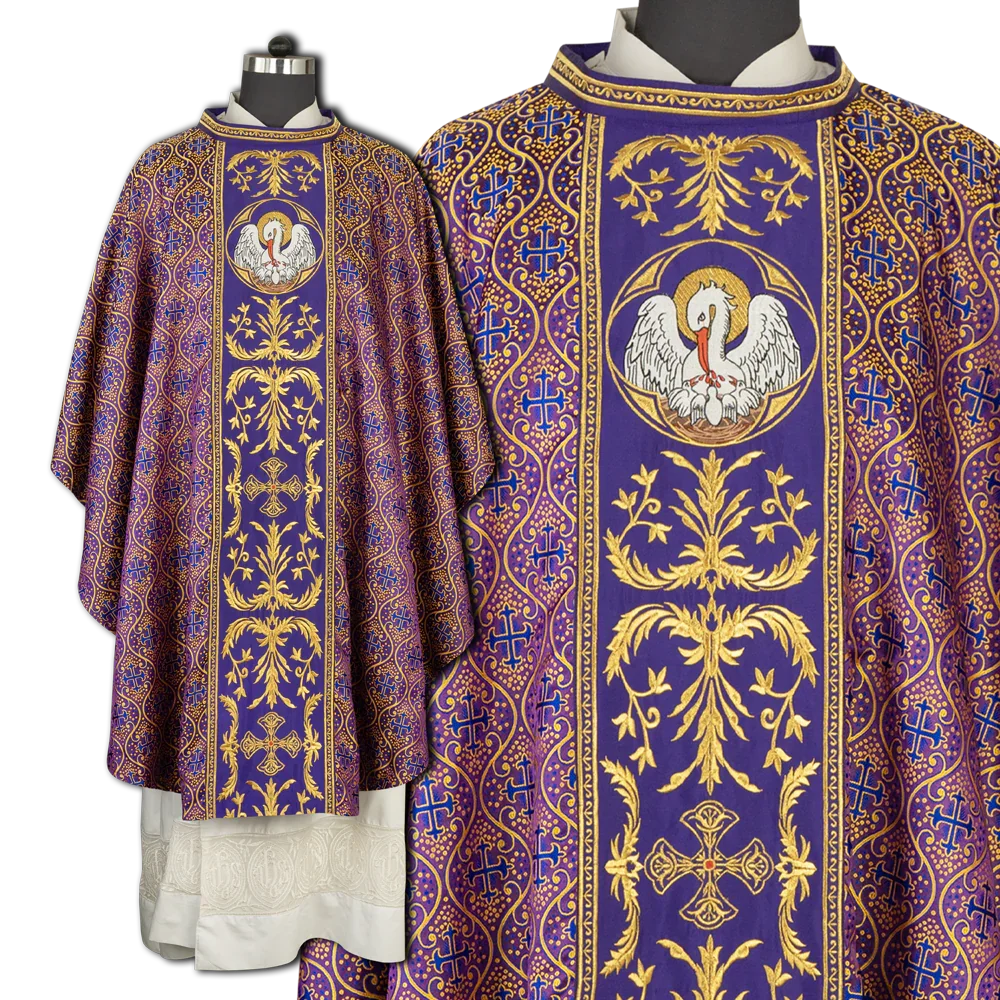 Ornate Gothic Chasuble – Elegant Embroidered Vestment PSG VESTMENTS