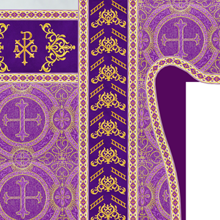 Tunicle Vestment with Braided Motif and Trims