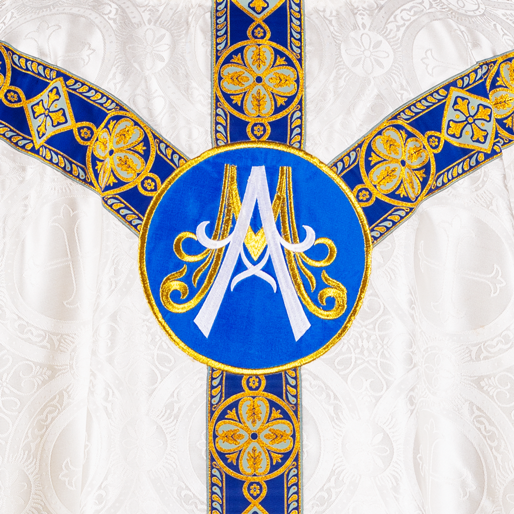 Gothic chasuble vestment with Marian Motif