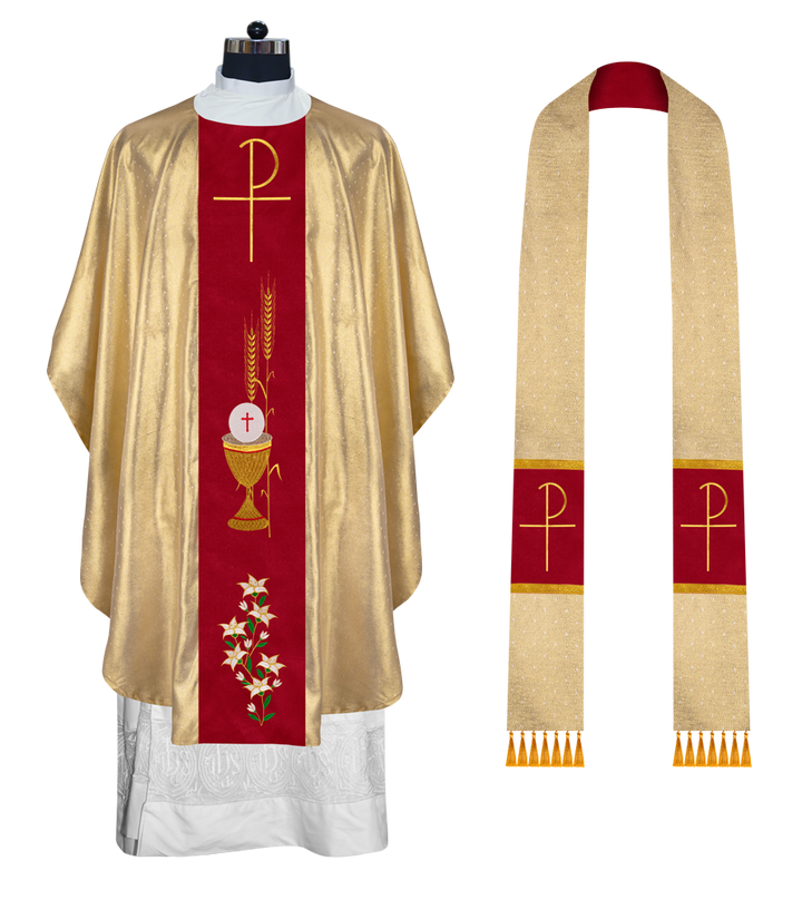 Gothic chasuble adorned with sacred embroidery