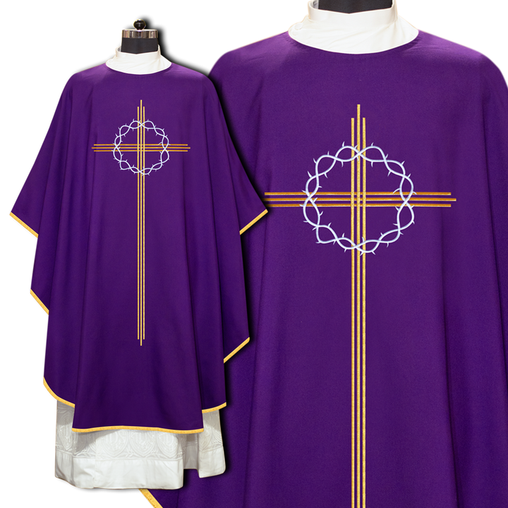 Lent Chasuble with Cross and Crown of Thornes