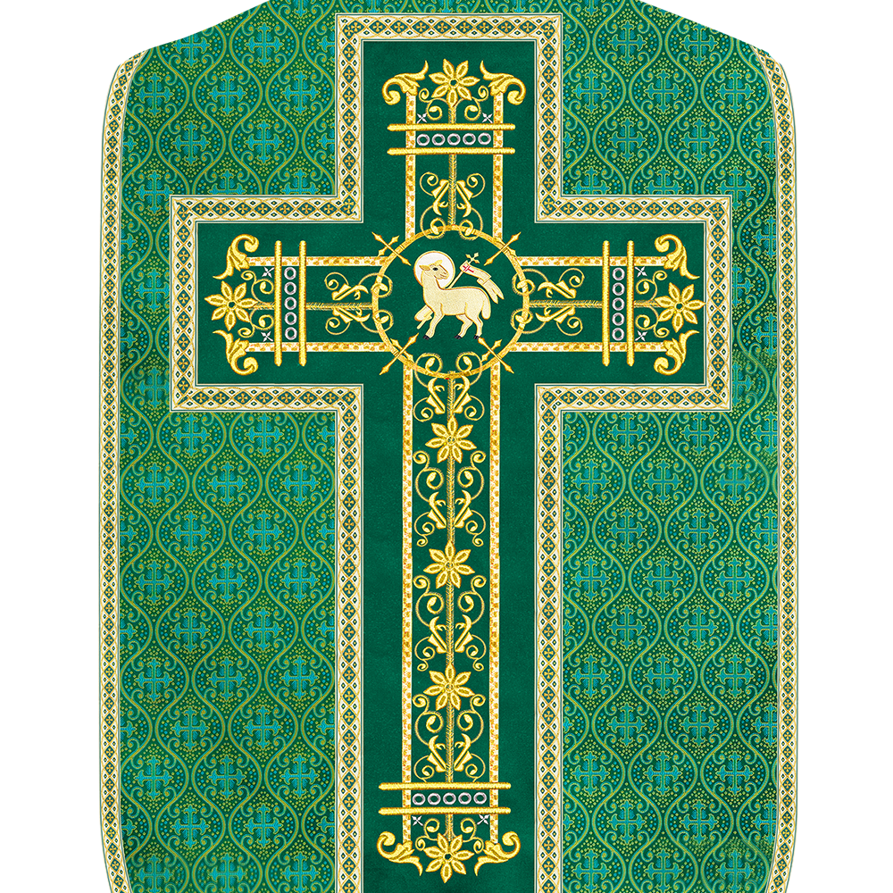 Set of Four Catholic Roman Chasuble with Spiritual Motif