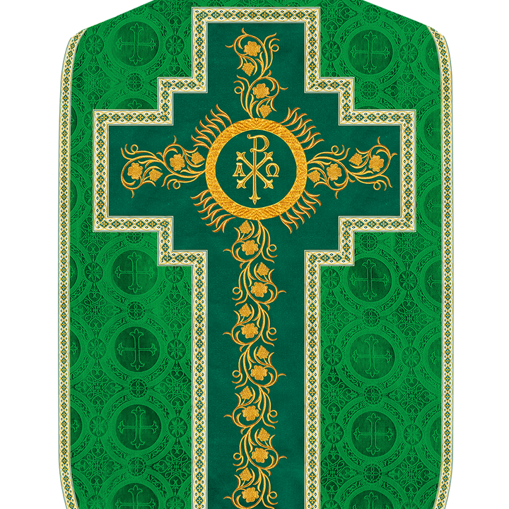 Roman Chasuble Vestment With Grapes Embroidery and Trims