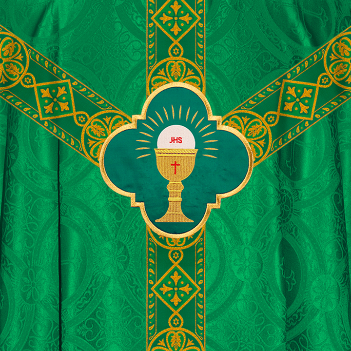 Pugin Chasuble with Braided Lace Orphrey