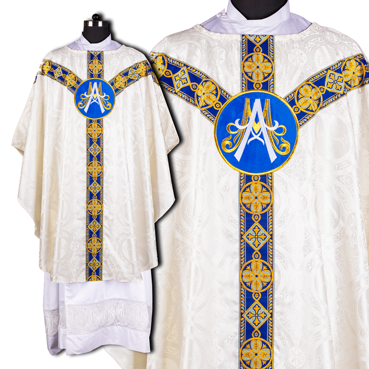 Gothic chasuble vestment with Marian Motif