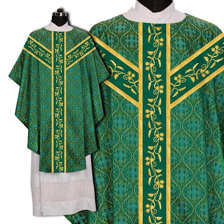 Gothic chasuble Vestment with Floral Design