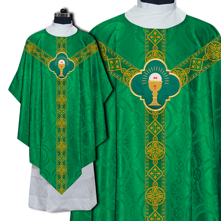 Pugin Chasuble with Braided Lace Orphrey