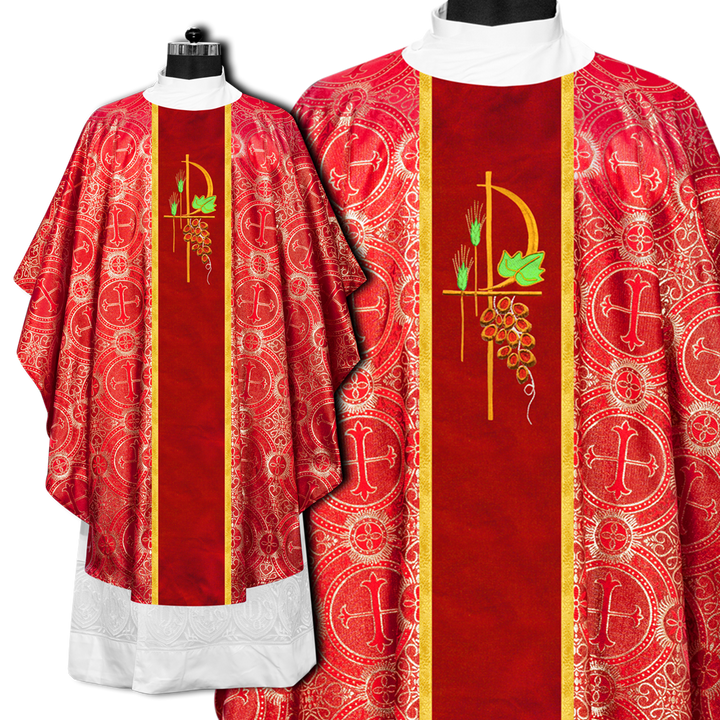 Gothic Chasuble Spiritual PAX with Grapes Motif