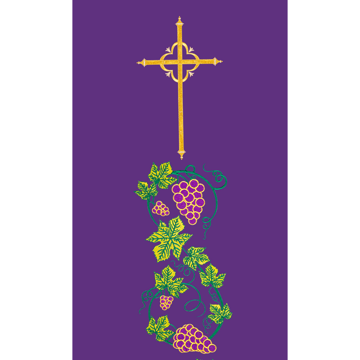 Handmade Ordination Stole with Grapes and Spiritual Cross