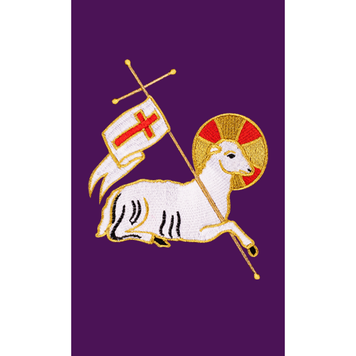 Liturgical Stole with Embroidered Lamb Motif