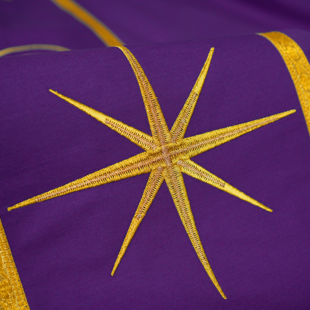 Liturgical Advent Chasuble with Radiant Star Motif