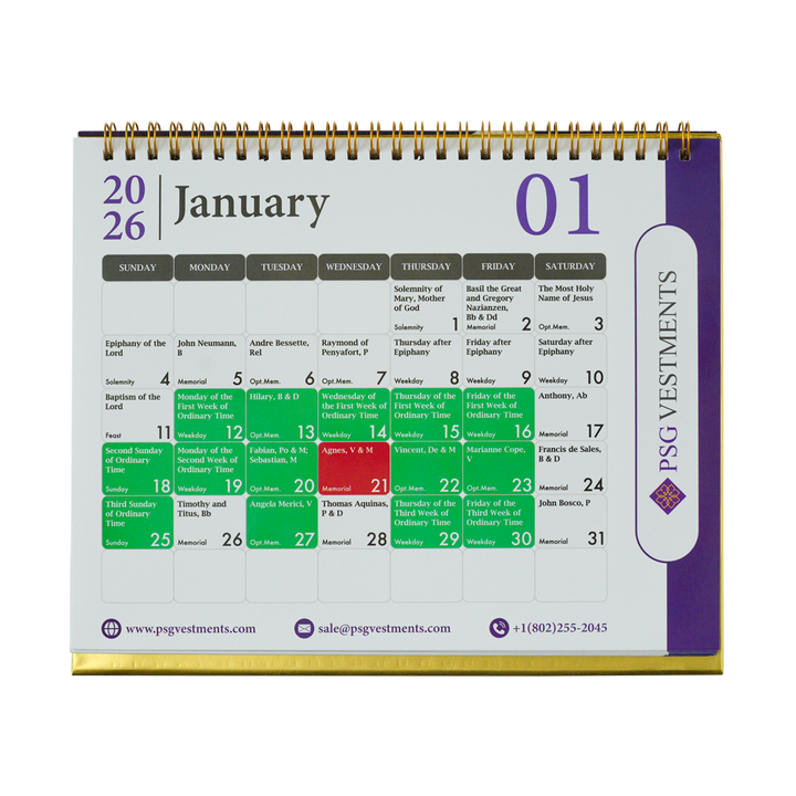 Liturgical Calendar 2026