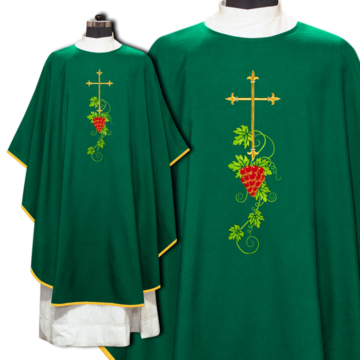 Gothic Chasuble with Grapes and Cross Motif