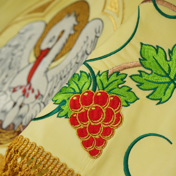 Sacred Processional Canopy, beautifully adorned with the Pelican embroidery