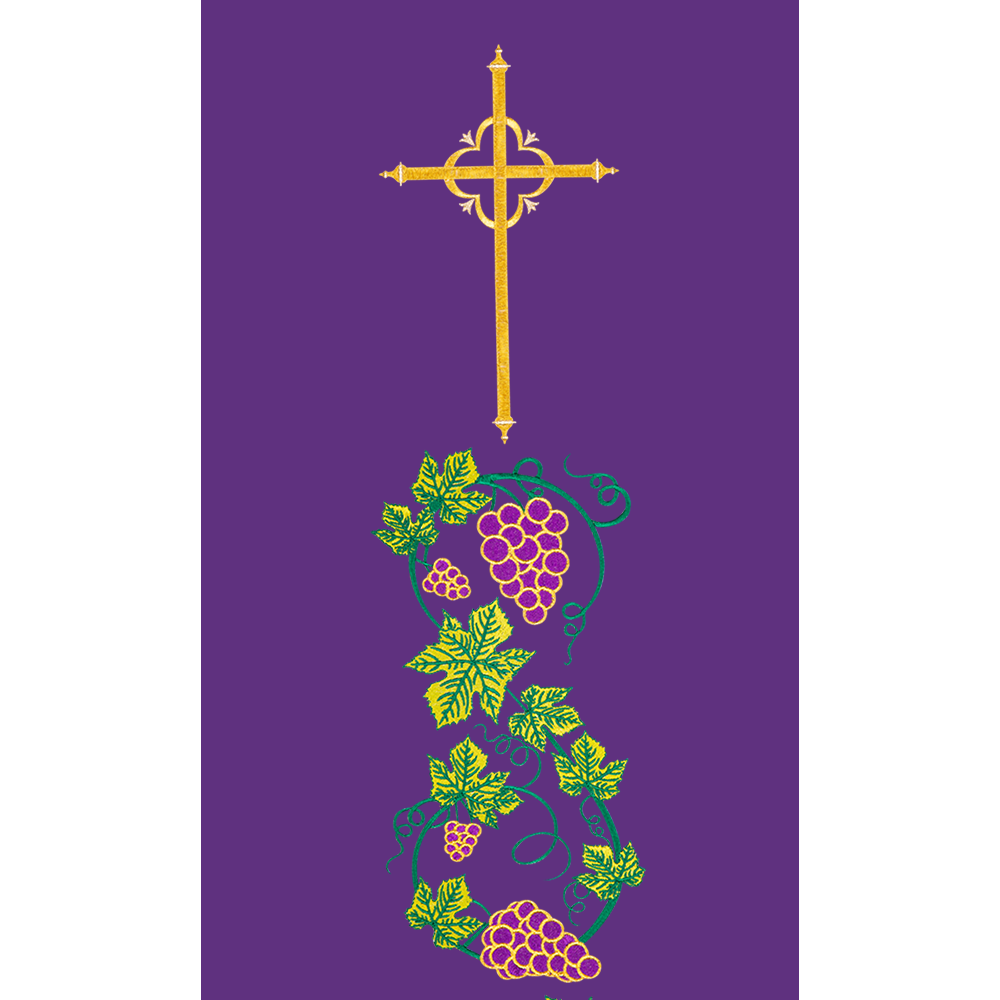 Set of four Grapes and Spiritual Cross Embroidered Stole