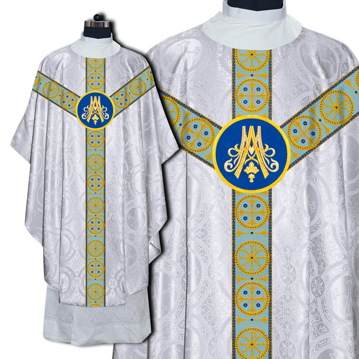 Marian Style Gothic Chasuble with Braided Orphrey