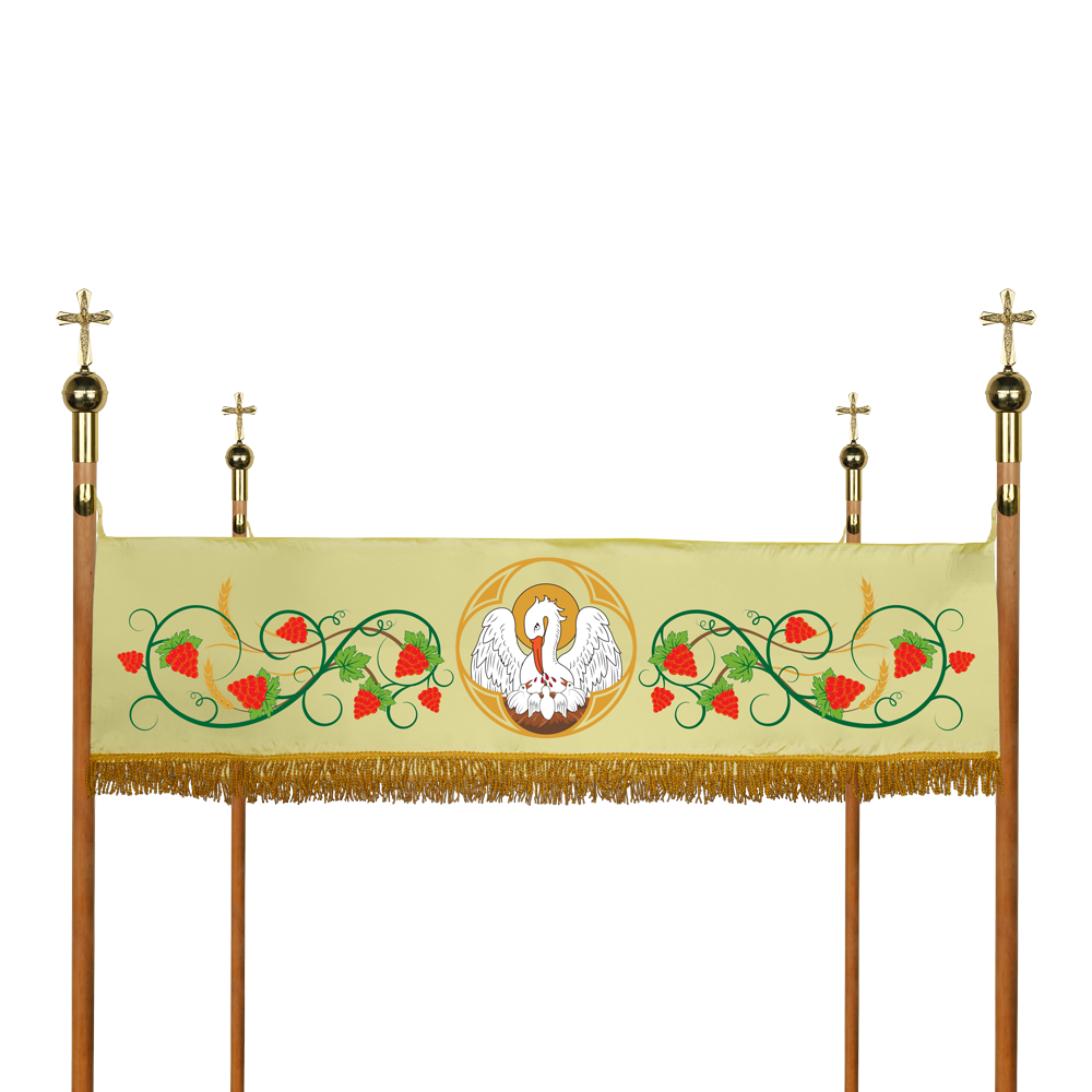 Sacred Processional Canopy, beautifully adorned with the Pelican embroidery