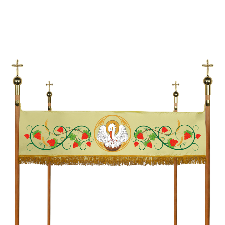 Sacred Processional Canopy, beautifully adorned with the Pelican embroidery