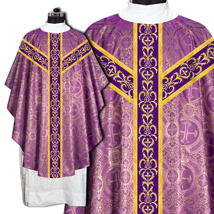 Gothic Chasuble Vestment with Braid Embroidery