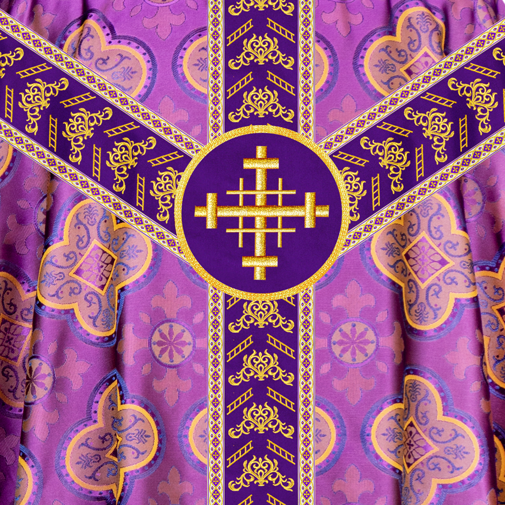 Gothic Chasuble Vestments With Adorned Orphrey And Trims