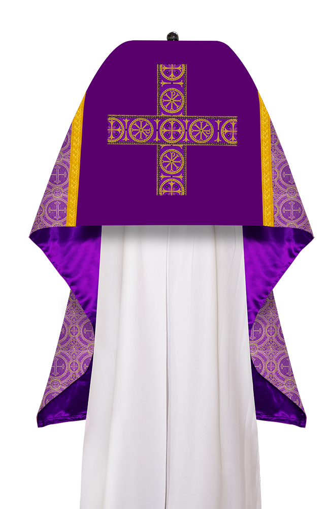 HUMERAL VEIL VESTMENT WITH WOVEN BRAIDED LACE