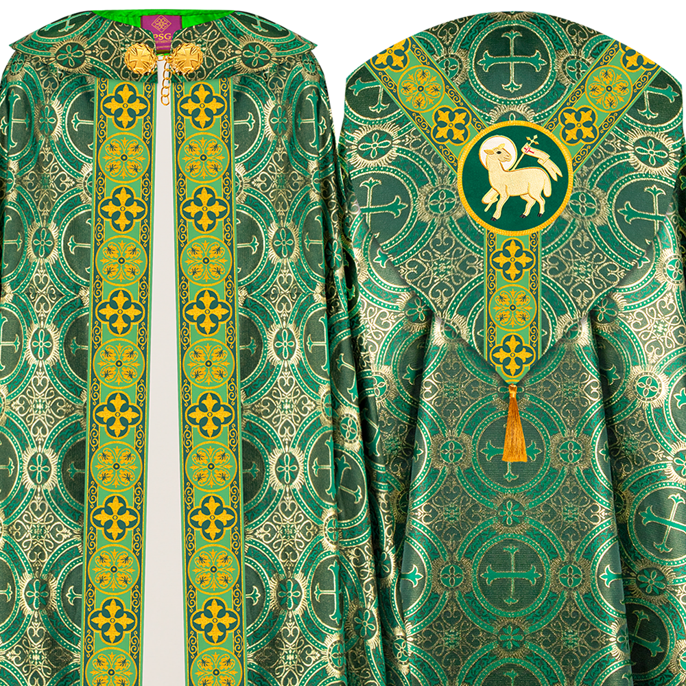 Gothic Cope Vestment with Y Type Motif and Braided Trims