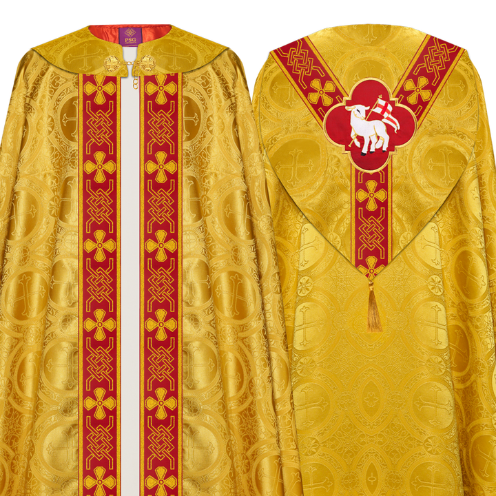 Gothic Cope Vestment with Ornate Orphrey with Motif