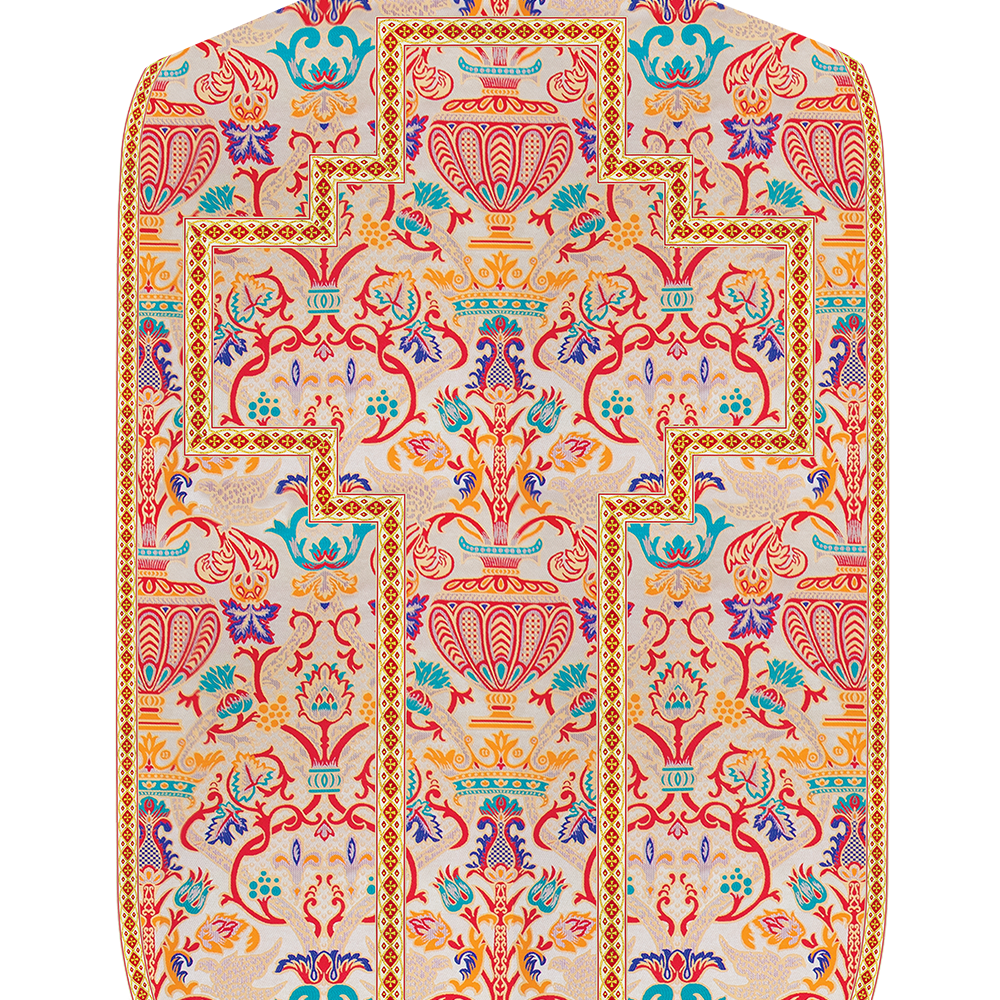 Tapestry Roman Chasuble Fiddleback with Braided Trims