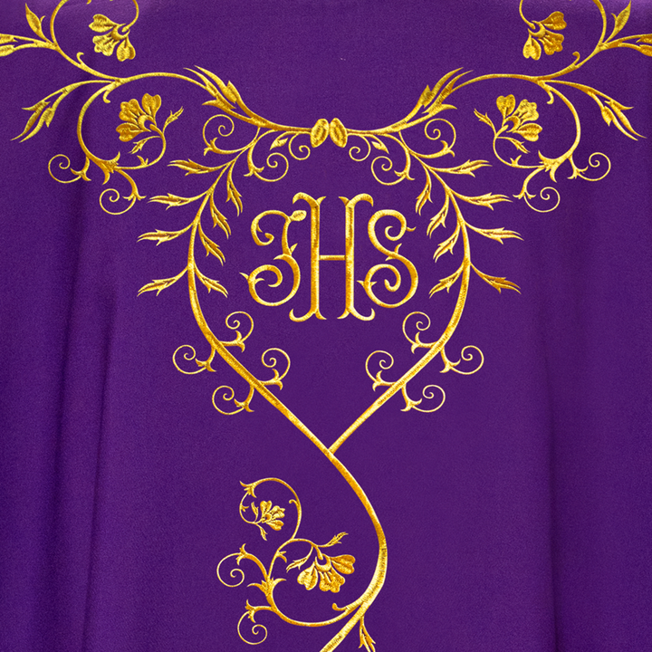 Gothic chasuble with intricate floral embroidery